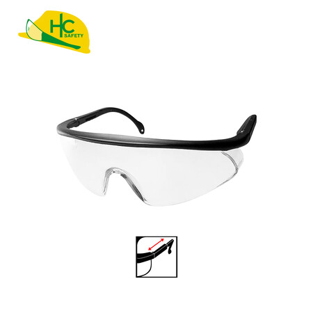 Schutzbrille mit leichtem Nylonrahmen - CE-EN166-Schutzbrille mit klaren Gläsern und schwarzen Bügeln